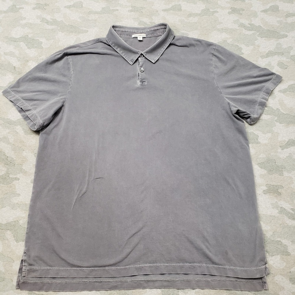 James Perse Polo Shirt Mens 5 Gray Made In‎ USA Short Sleeve
